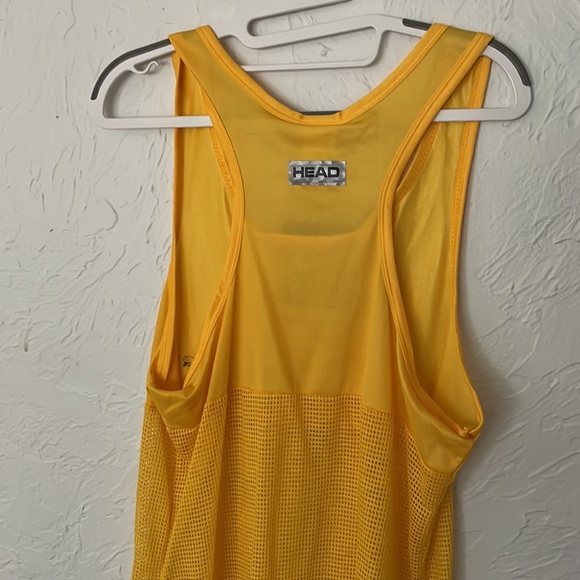 Vintage 90s head yellow, mesh mix running tank top size medium - Picture 4 of 4